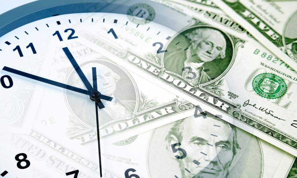 abstract image of Cash and a clock - What is Chapter 13 bankruptcy concept image