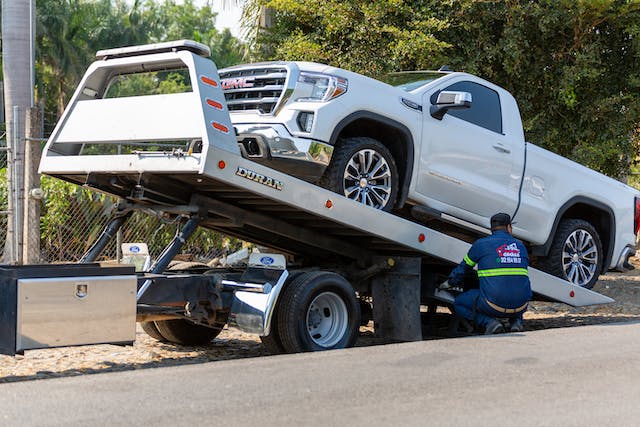 car being towed